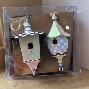 MacKenzie-Childs Florabunda Birdhouse Ornaments Set